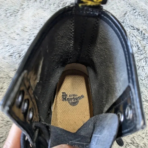 Dr. Martens Black 1460 Patent Leather Shiny Leather Boots Combat Lace Up Size 5 - Picture 6 of 12